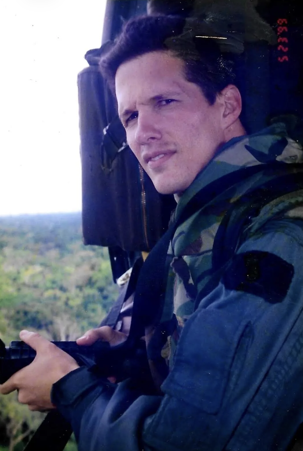 Jason Morgan on a helicopter deployment
